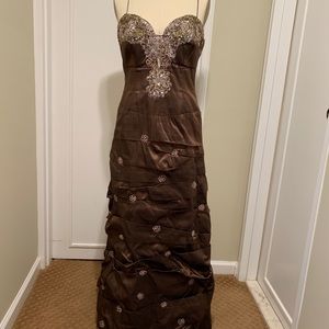 Rose Taft | Silk Gown w/ Lace Flowers and Train